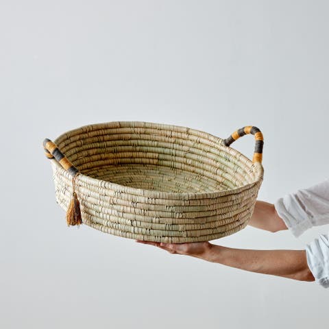 Peach Banded Betty Tray with Tassel