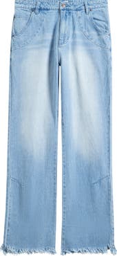 HONOR THE GIFT Dart Five-Pocket Fray Hem Jeans