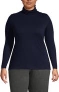 Lands' End Supima Cotton Fitted Long Sleeve Turtleneck