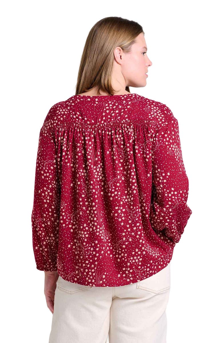 Toad & Co Manzana Long Sleeve Peasant Top, Alternate, color, Berry Floral Print