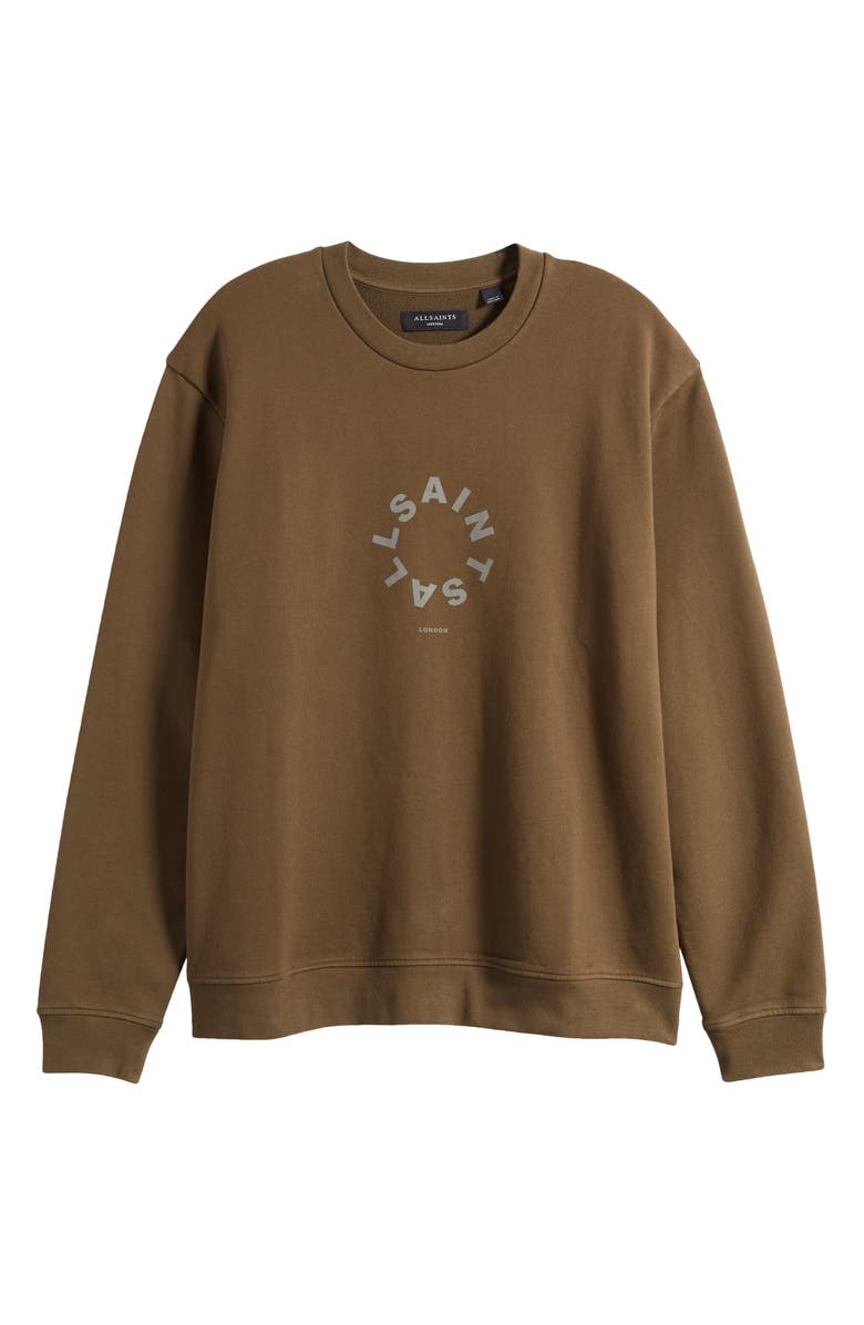 AllSaints Tierra Logotype Graphic Sweatshirt, Alternate, color, Tea Leaf Green