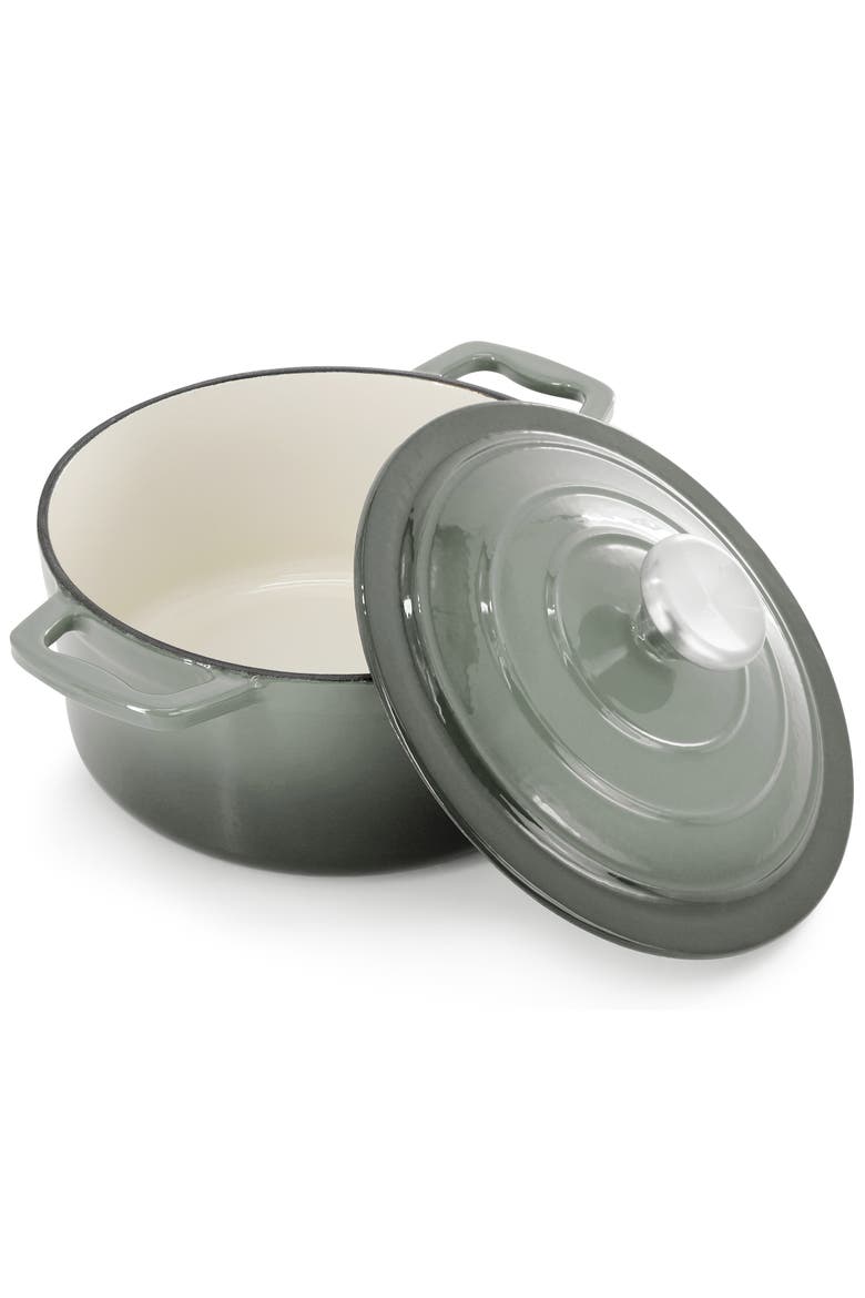 2.7 Quart Round Enameled Cast Iron Casserole, Alternate, color, Gray