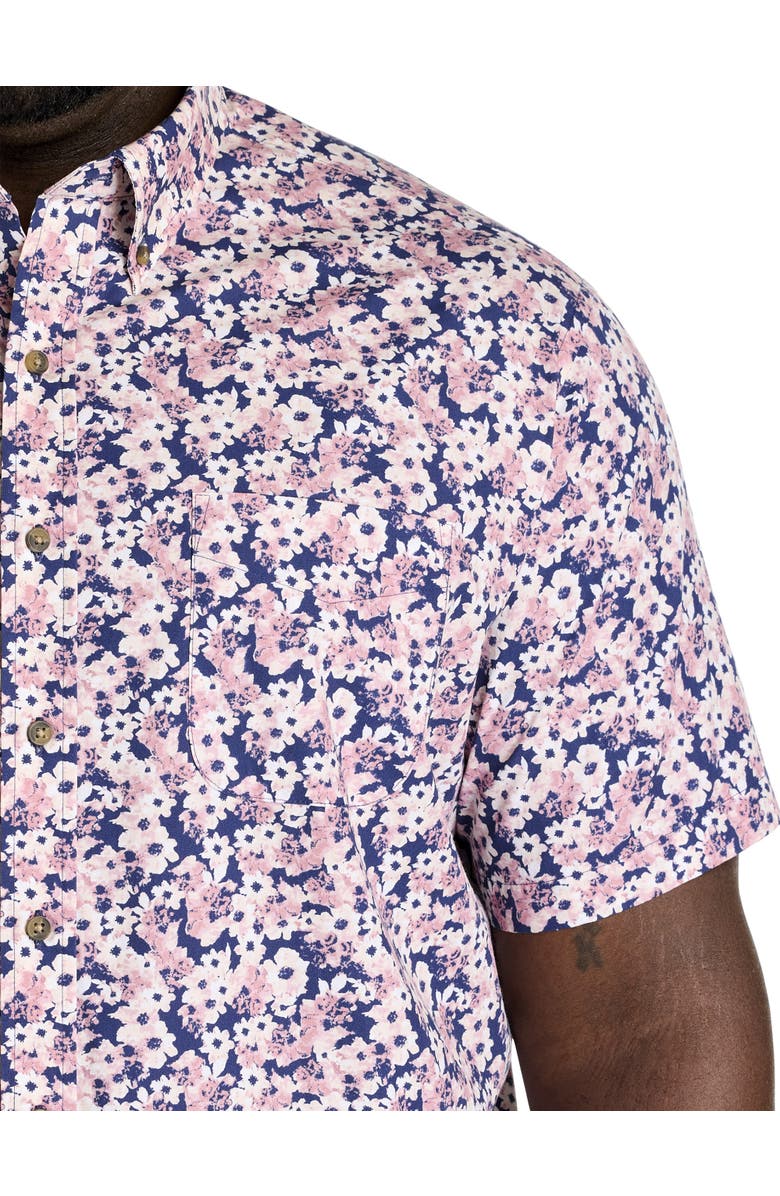 Harbor Bay by DXL Big & Tall Easy-Care Floral Print Sport Shirt, Alternate, color, 