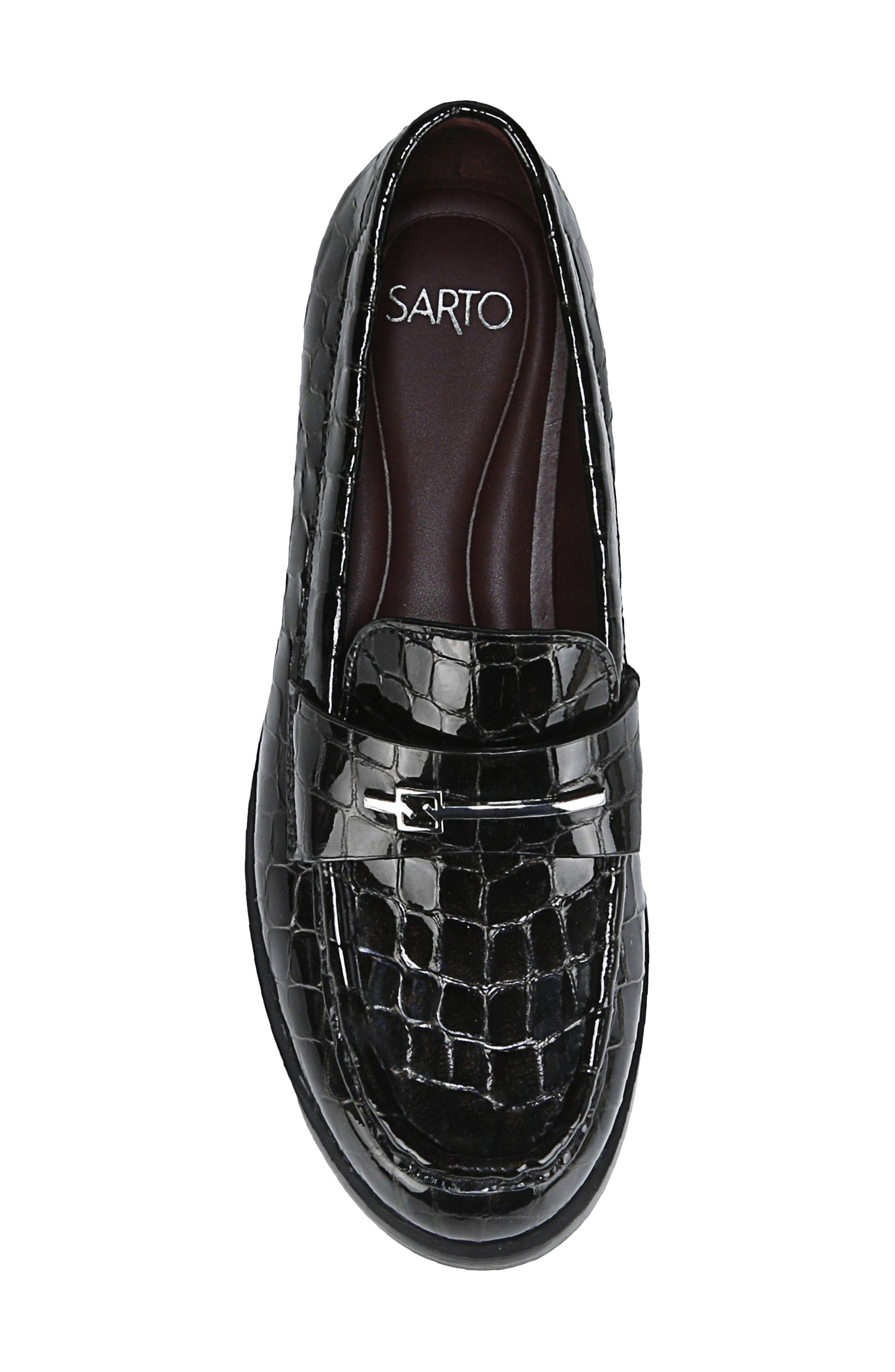 SARTO by Franco Sarto Riley Bit Loafer, Alternate, color, Black Croc Patent