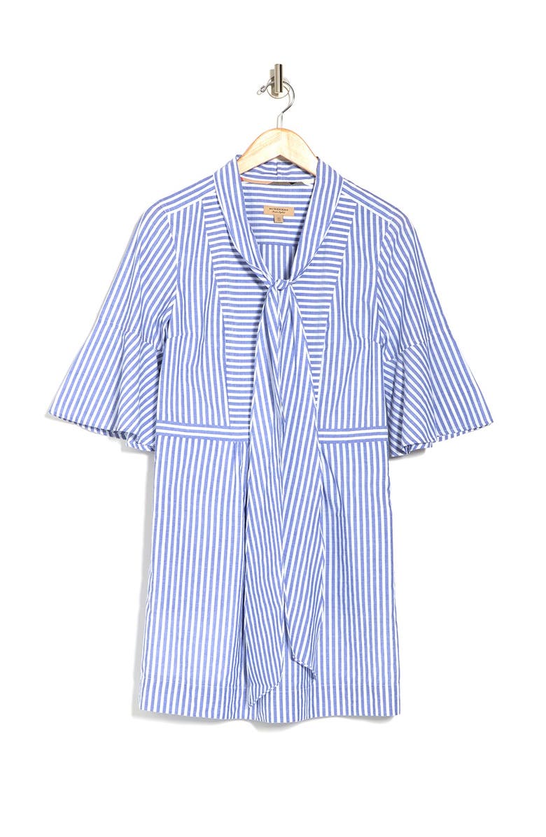 Burberry Neck Tie Stripe Shirt Dress, Alternate, color,