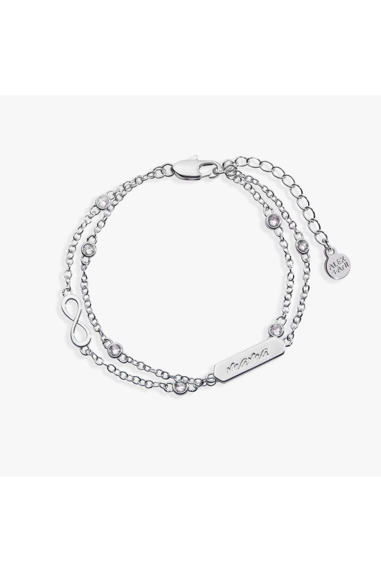 Mama Infinity Chain Double Strand Bracelet, Main, color, Silver