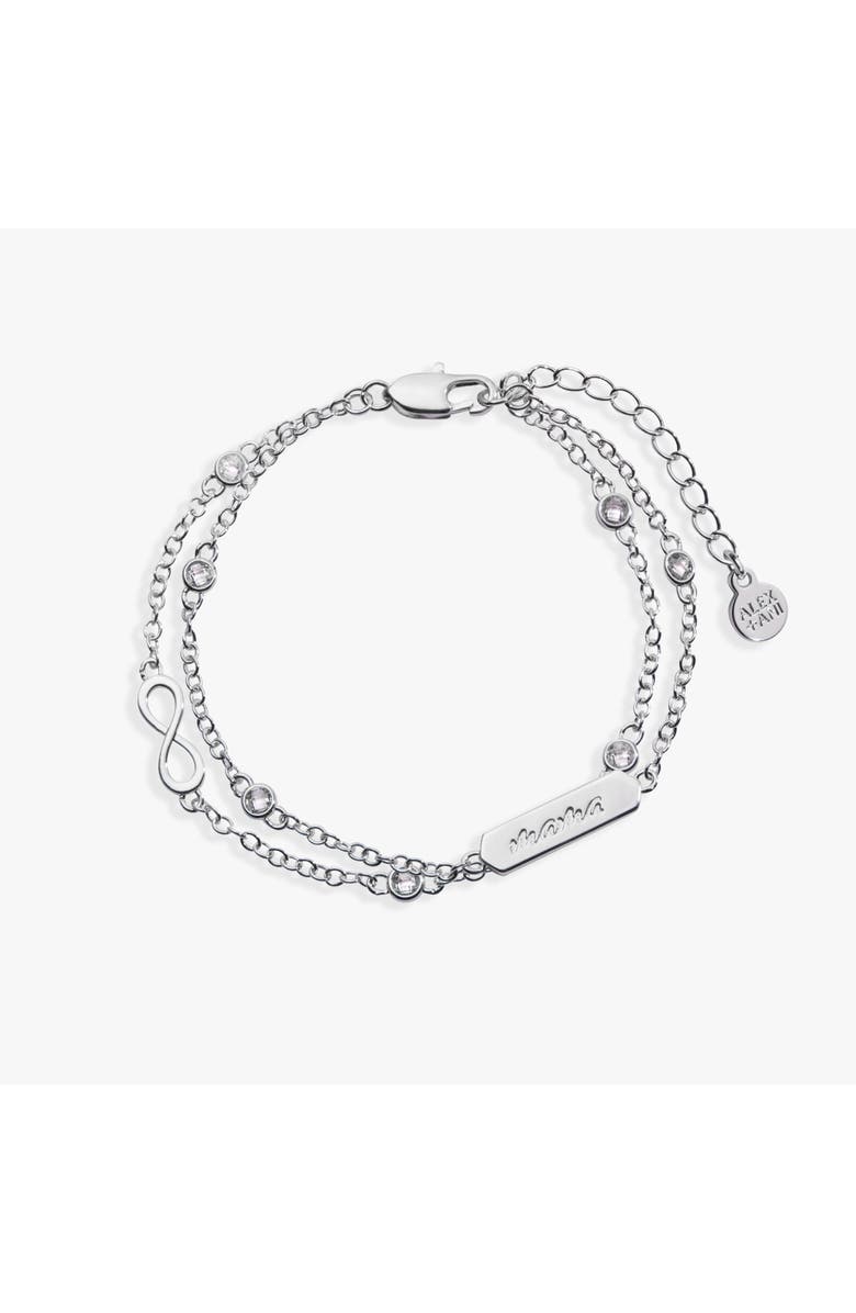 Alex and Ani Mama Infinity Chain Double Strand Bracelet, Main, color, Silver