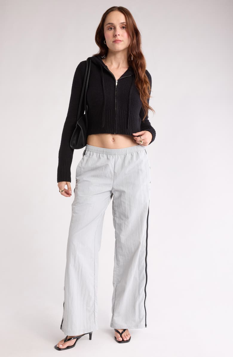 Abound Front Zip Hooded Sweater, Alternate, color, Black