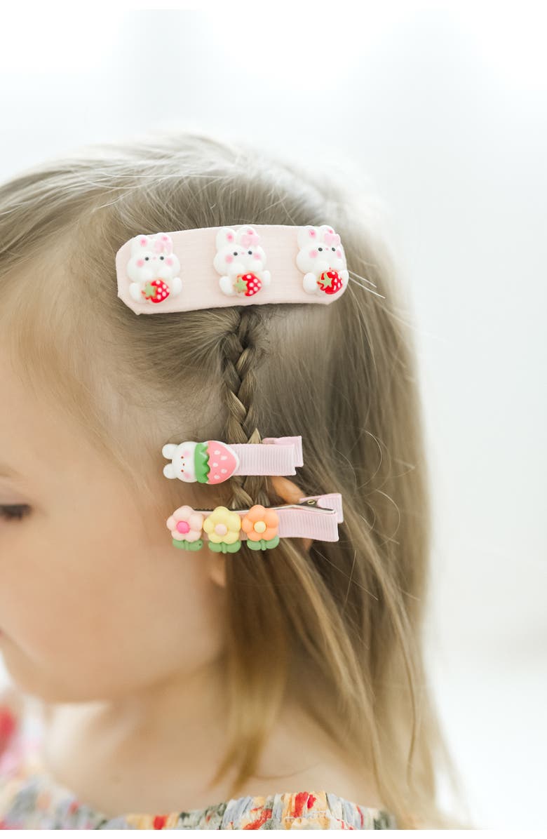 Puttisu 3pc Hair Clip Set - Bunny Garden Trio, Alternate, color, Lilac Bunny Bloom (Purple)