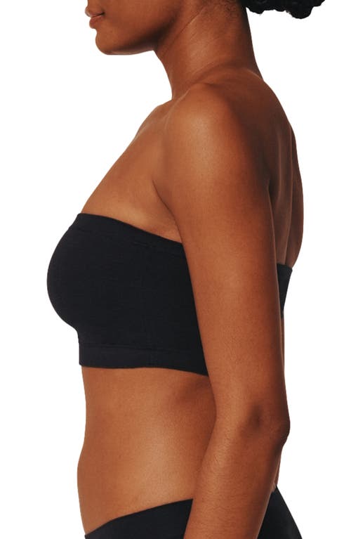 Thirdlove Seamless Cloud Cotton Wireless Bandeau Bra In Black