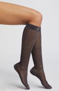 HIGH HEEL JUNGLE Herringbone Metallic Knee High Socks