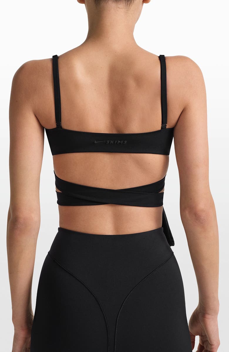 NikeSKIMS Matte Wrap Bra, Alternate, color, Obsidian