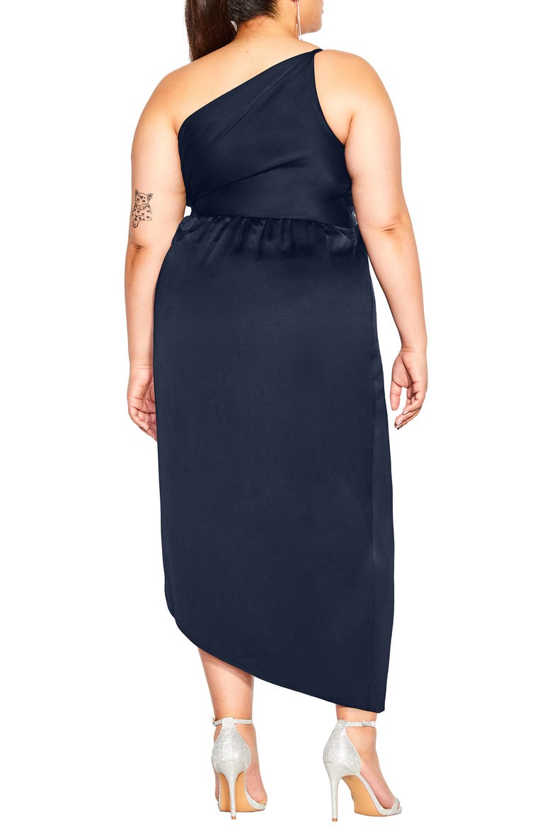Vivid One-Shoulder Maxi Dress, Alternate, color, NAVY