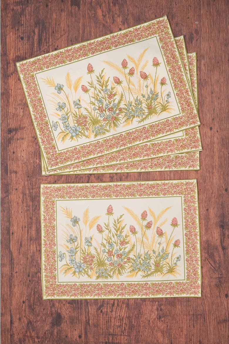 Clover Canvas Placemats, Set of 4, Alternate, color, White