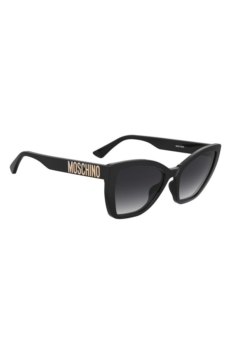 Moschino 55mm Gradient Cat Eye Sunglasses, Alternate, color, Black