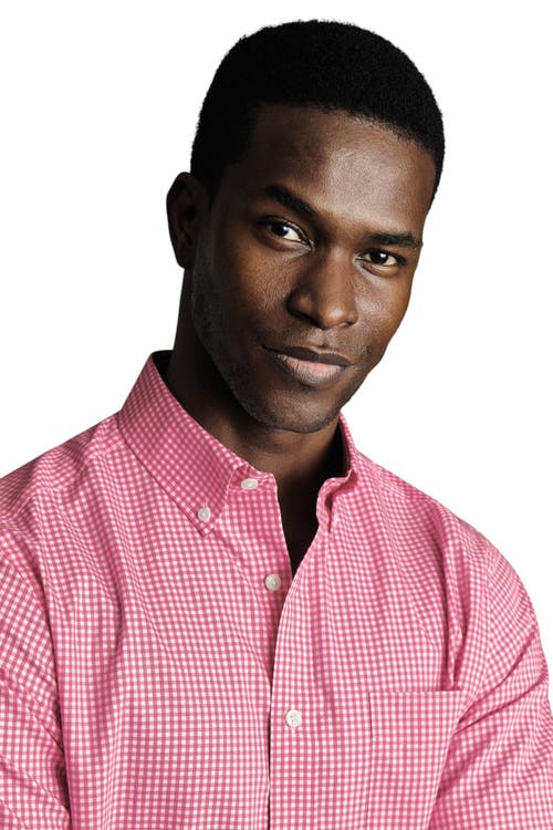Charles Tyrwhitt Non-iron Stretch Check Short Sleeve Shirt