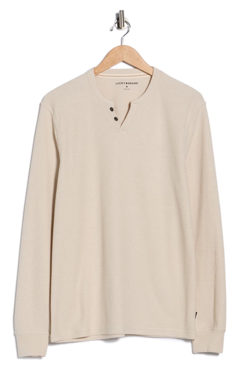 Lucky Brand Notch Neck Cotton Mélange Pullover, Alternate, color, Moonbeam W