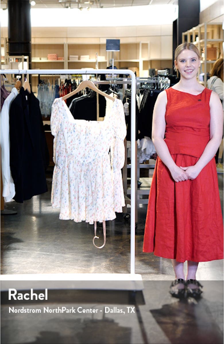 Sancia Floral Print Corset Long Sleeve Minidress, sales video thumbnail