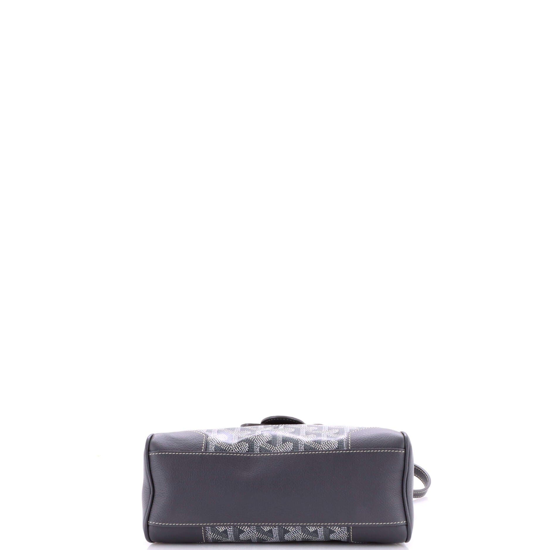 Pre-Owned Goyard Saigon Top Handle Bag Coated Canvas with Leather Mini, Alternate, color, Gray