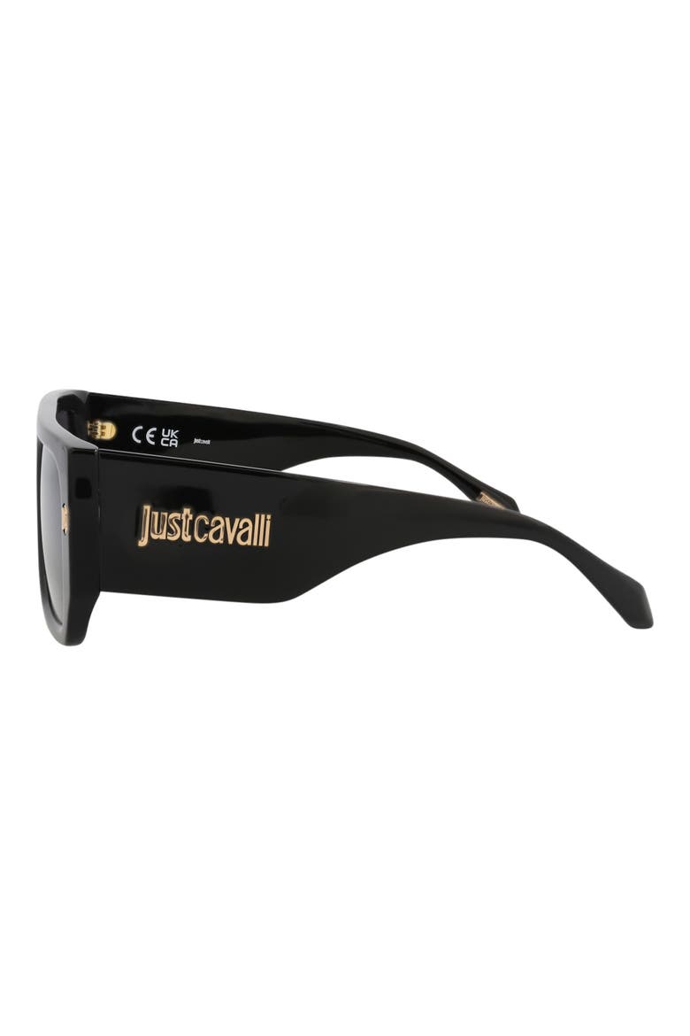 56mm Rectangular Sunglasses, Alternate, color, BLACK BLACK SMOKE