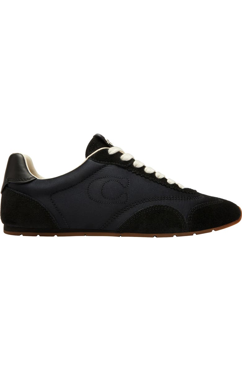 COACH Logo Mixed Media Sneaker, Alternate, color, Black/ Chalk
