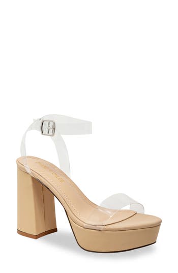 Chase & Chloe Chase And Chloe Hela Platform Sandal In Clear Beige