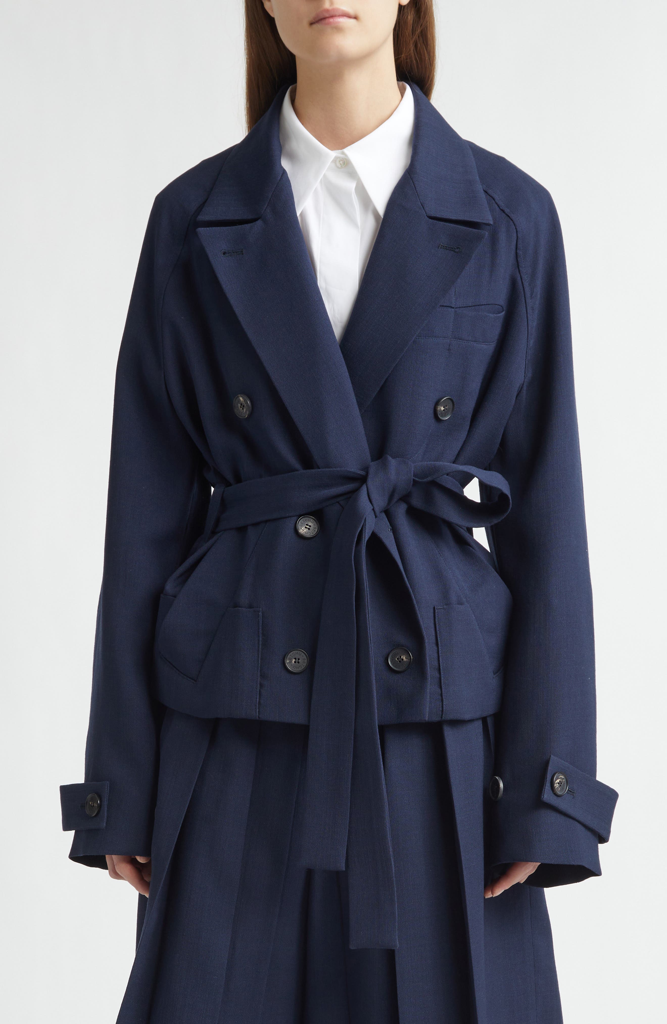 Origami Belted Virgin Wool Jacket