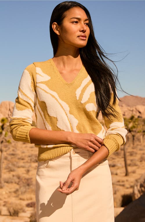 Nic + Zoe Nic+zoe Shadow Reef Sweater In Yellow Multi