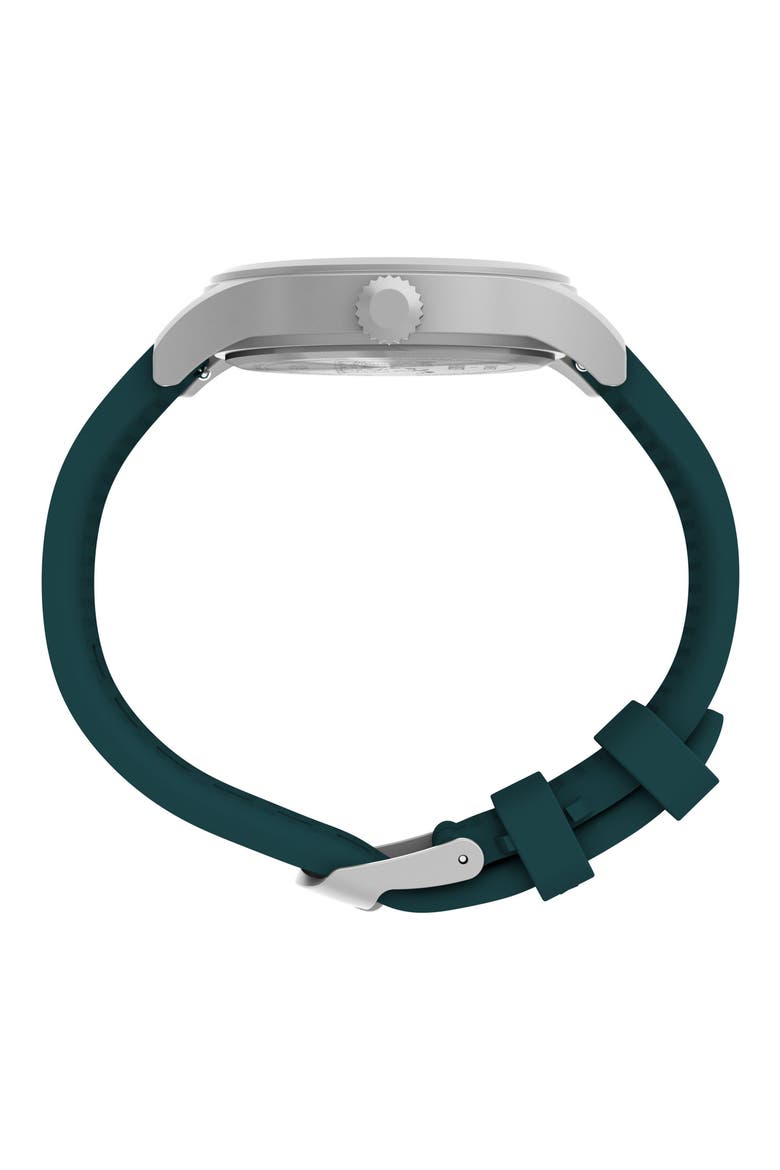 Peanuts Expedition Scout Silicone Strap Watch, Alternate, color, GREEN