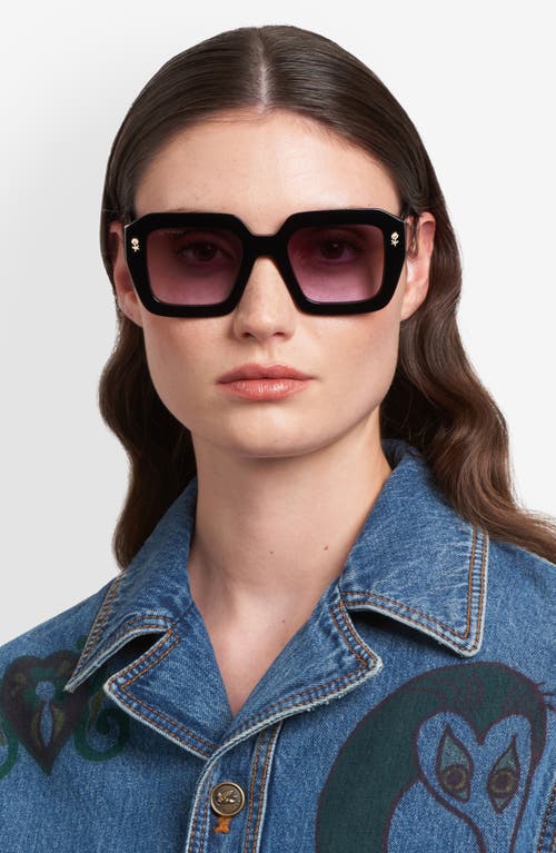 Etro 52mm Gradient Rectangular Sunglasses In Black