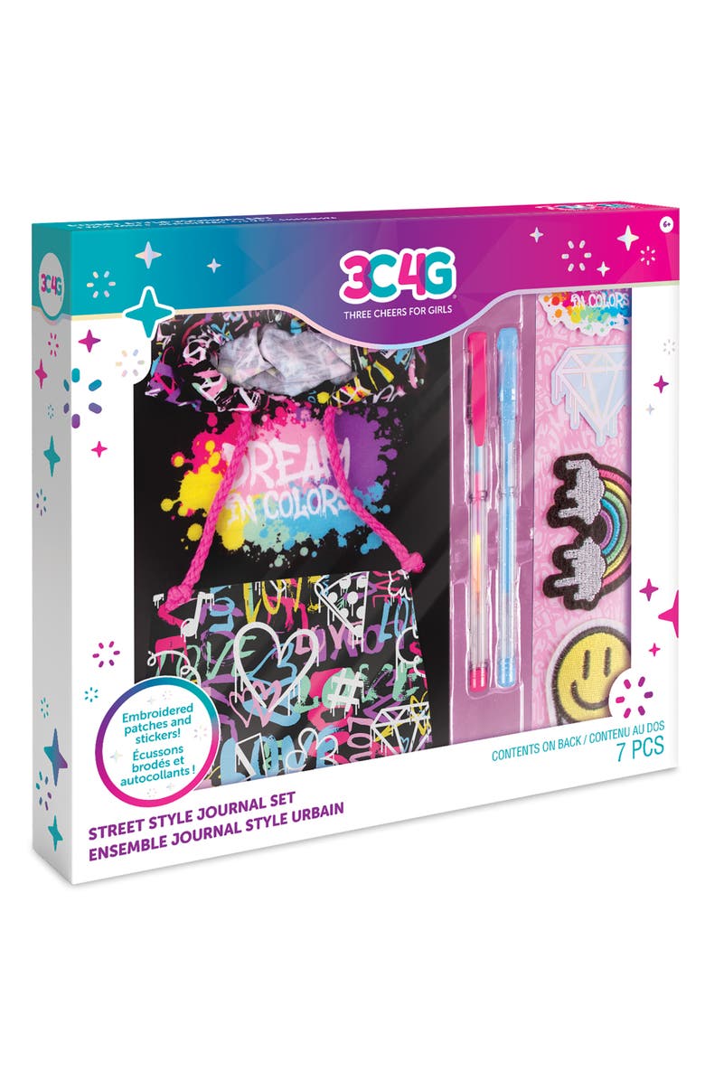Three Cheers For Girls Street Style Journal Set 7 Piece Set 160 Page Lined Journal, Main, color, Multicolored