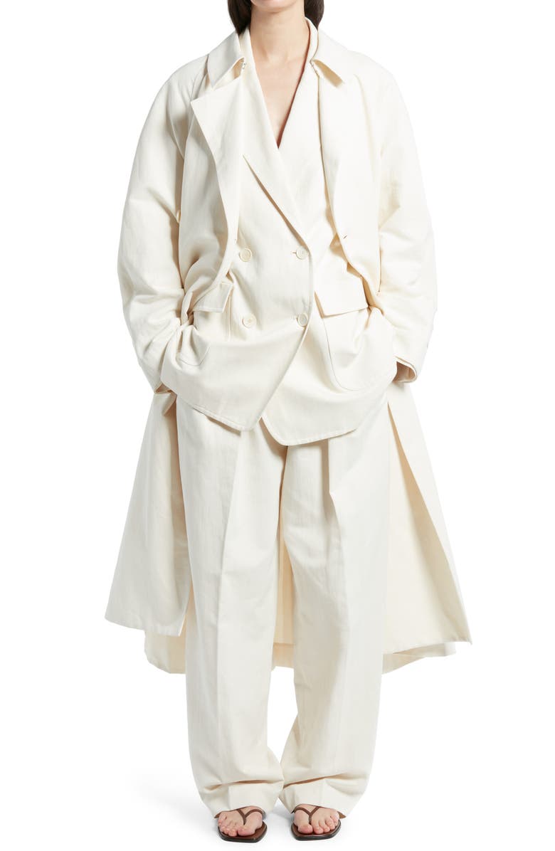 The Row Oswin Belted Cotton Blend Trench Coat, Alternate, color, 