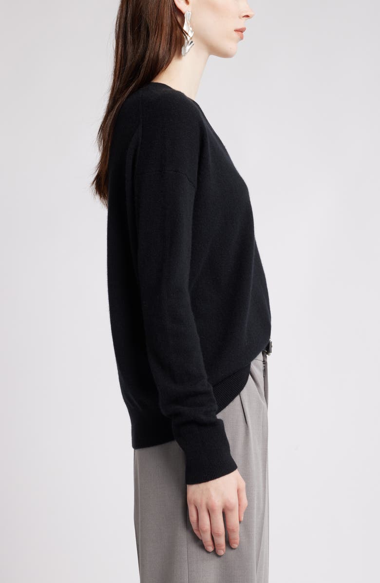 Nordstrom V-Neck Cashmere Sweater, Alternate, color, Black Rock