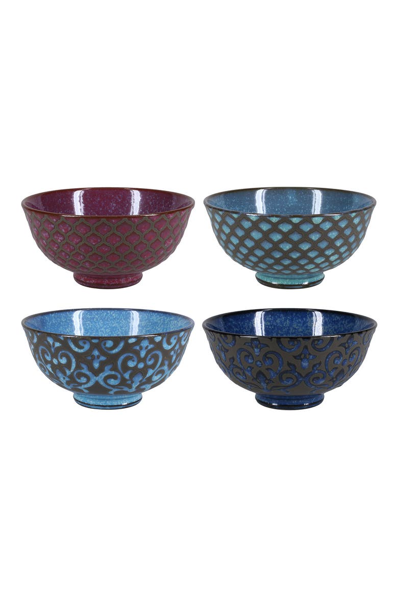 Set of 4 Assorted Ceramic Bowls, Main, color, MULTI