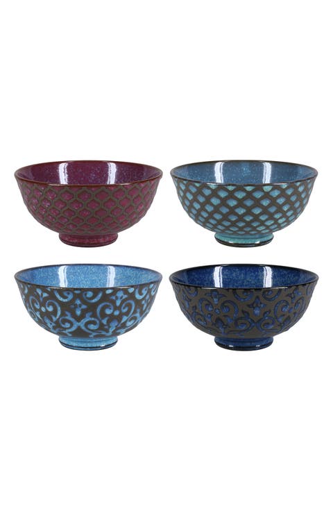 Set of 4 Assorted Ceramic Bowls