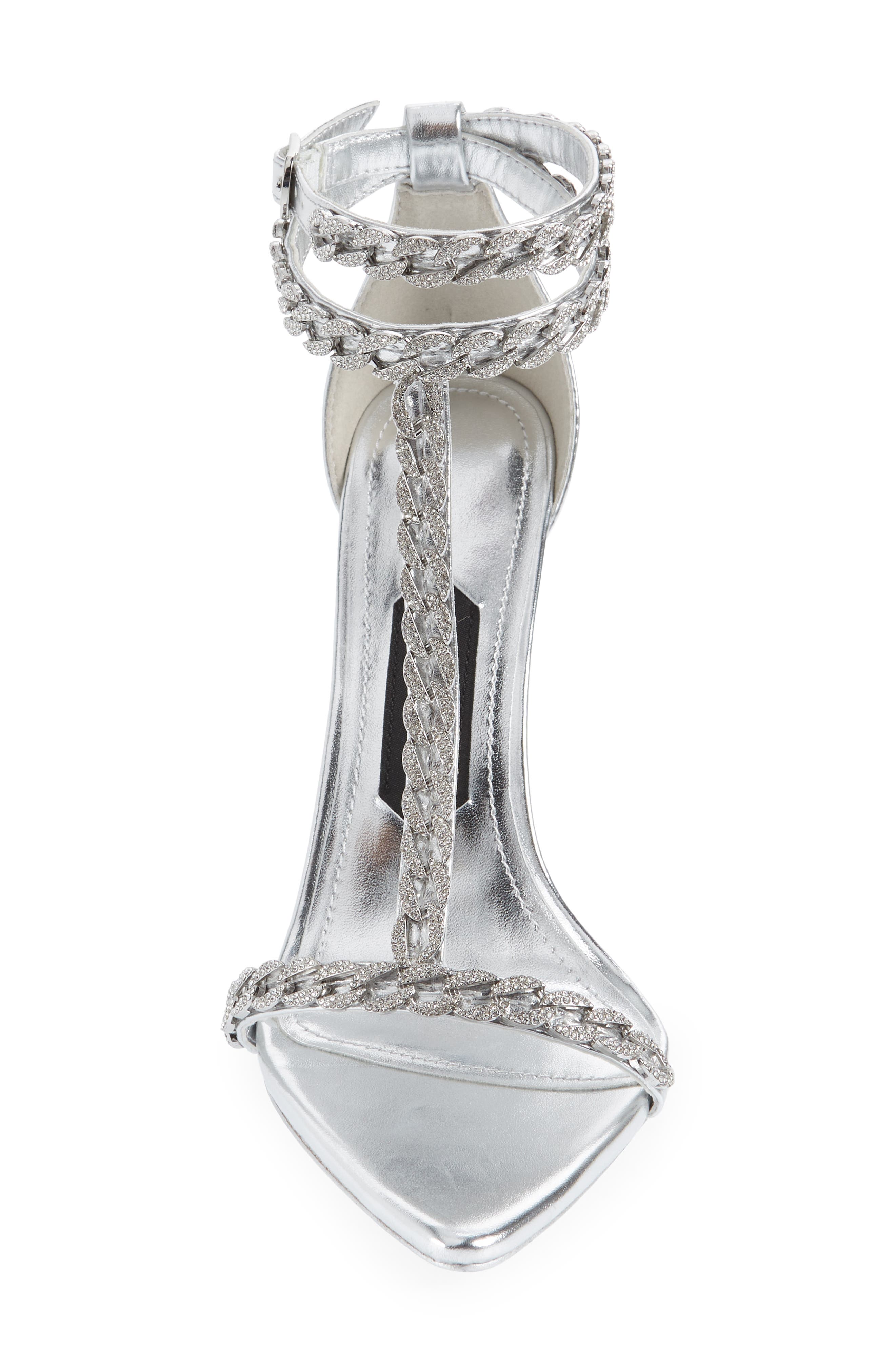 Luxe T-Strap Sandal, Alternate, color, SILVER