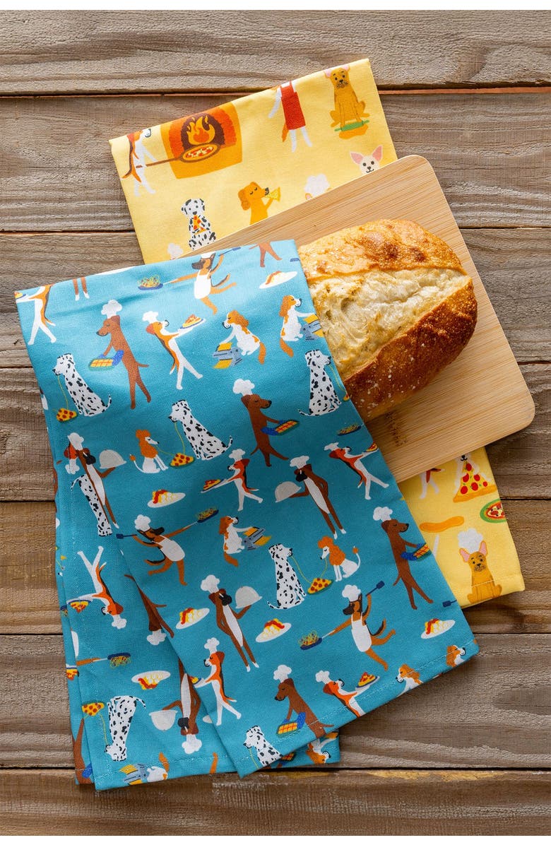 Puppington Dog Kitchen Towels - Pasta Pups & Pizza Pawty, Alternate, color, Pasta Pups And Pizza Pawty