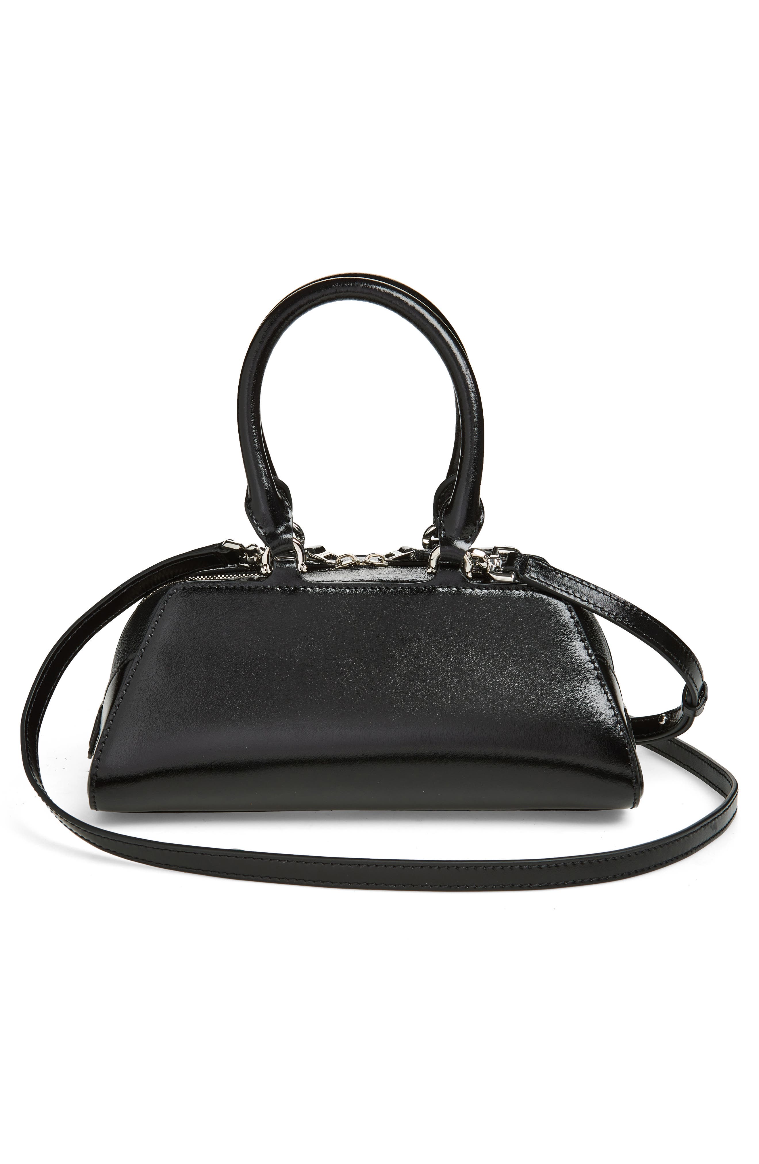 Givenchy Mini Antigona Leather East/West Satchel, Alternate, color, Black