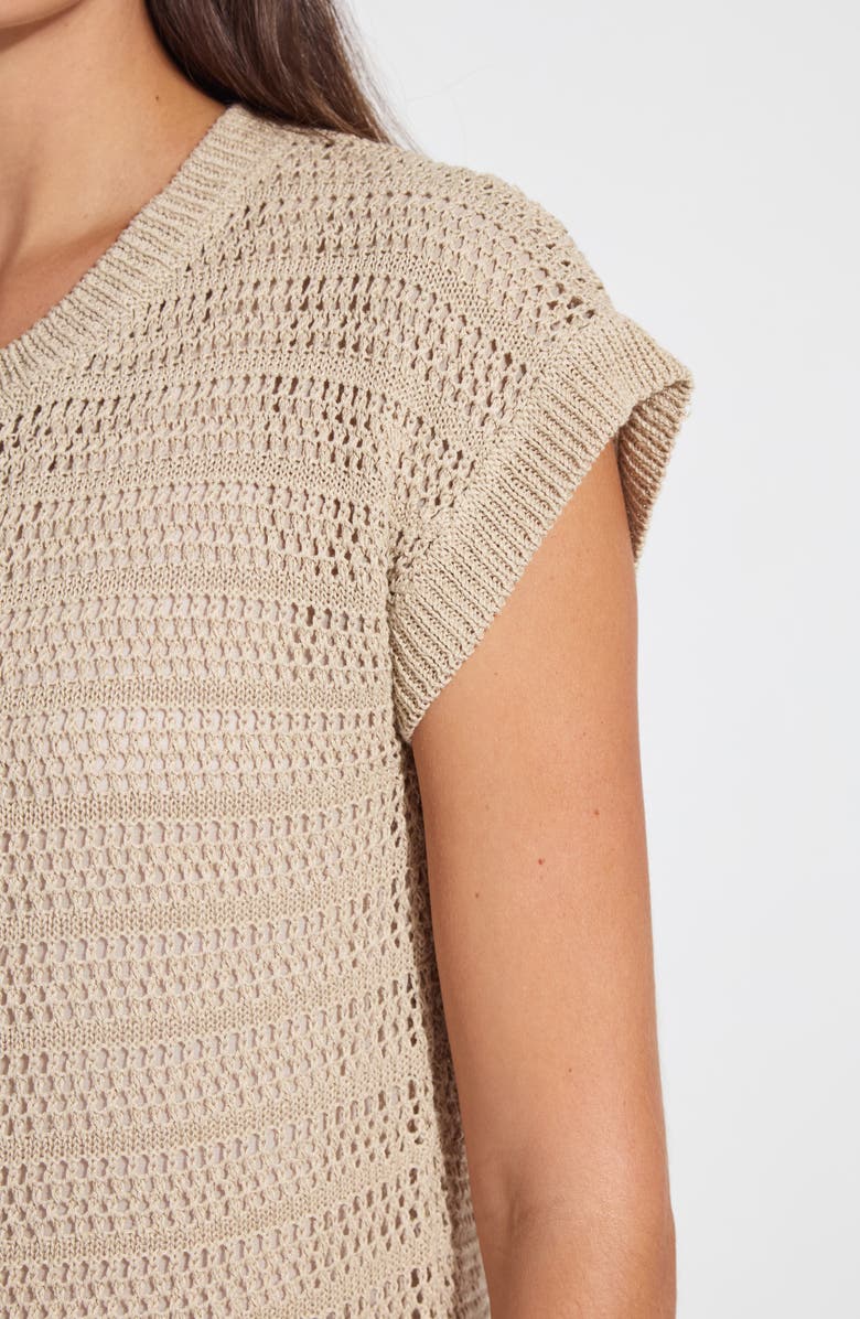 Lysse Brisa Open Knit Short Sleeve Cardigan, Alternate, color, 