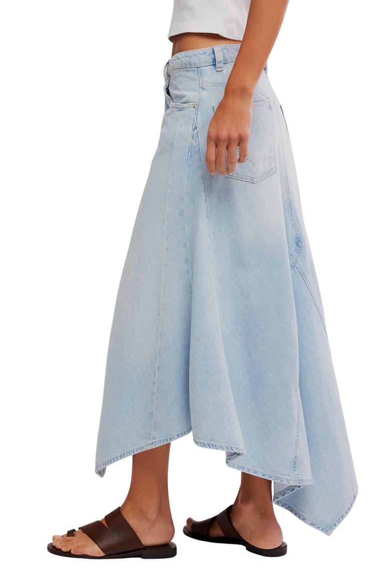 Aquarius Handkerchief Denim Skirt, Alternate, color, FROSTWIRE
