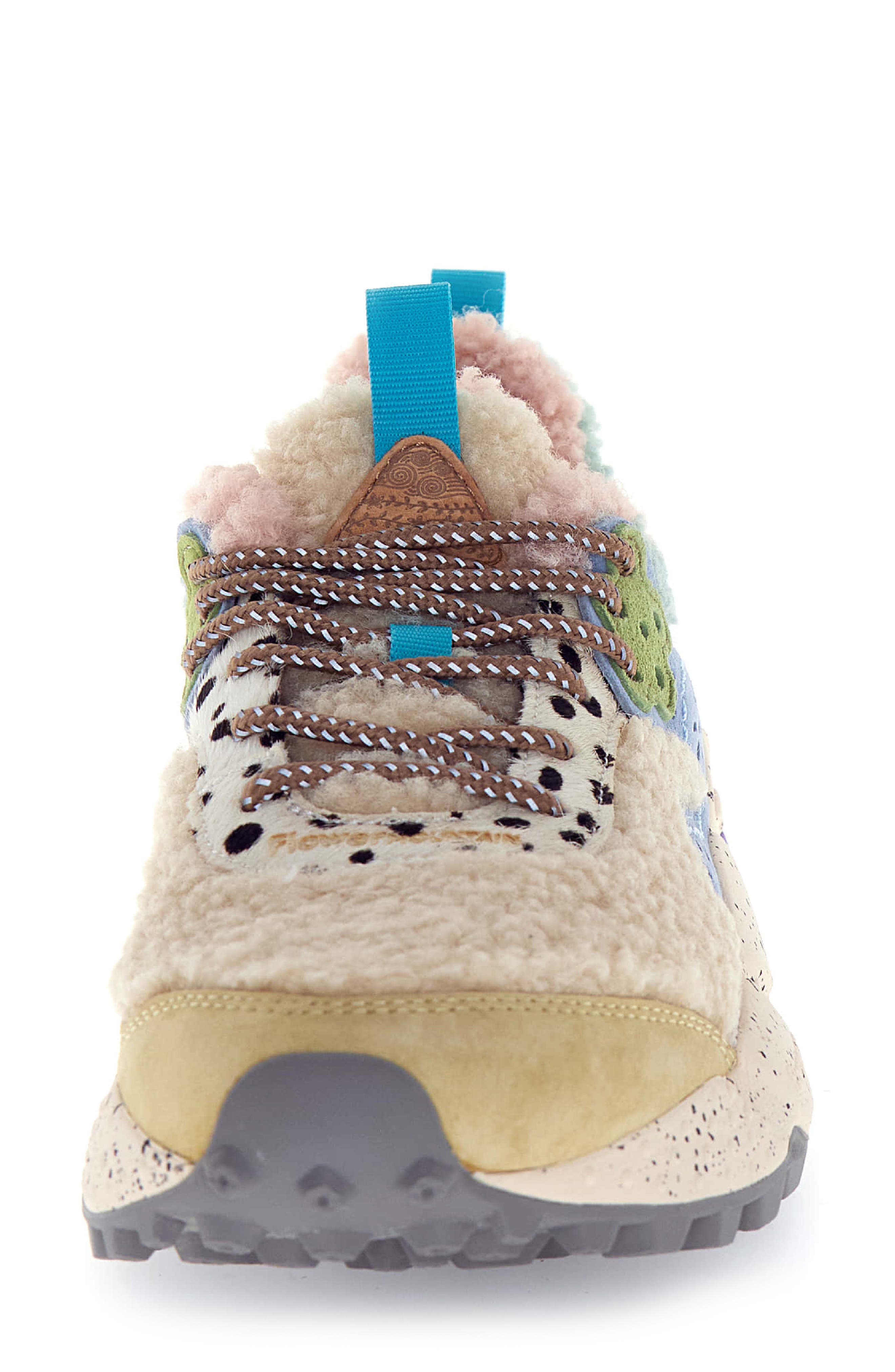 Flower MOUNTAIN Kotetsu Faux Shearling Sneaker, Alternate, color, Mustard