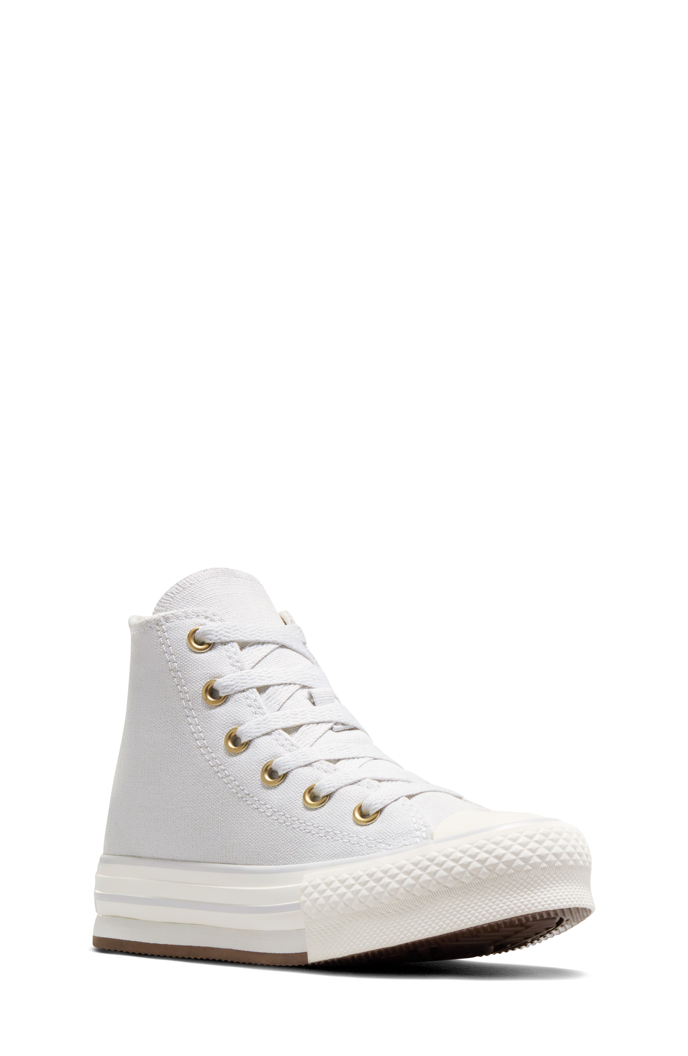 Converse Kids' Chuck Taylor<sup>®</sup> All Star<sup>®</sup> EVA Lift High Top Sneaker, Main, color, Barely Grey/ Egret/ Gold