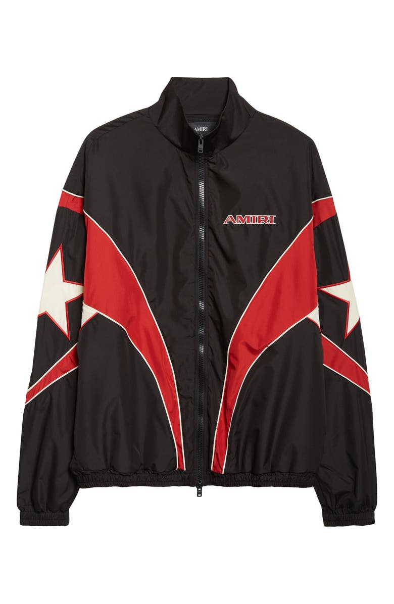 AMIRI Sport Colorblock Windbreaker Jacket, Main, color, Black