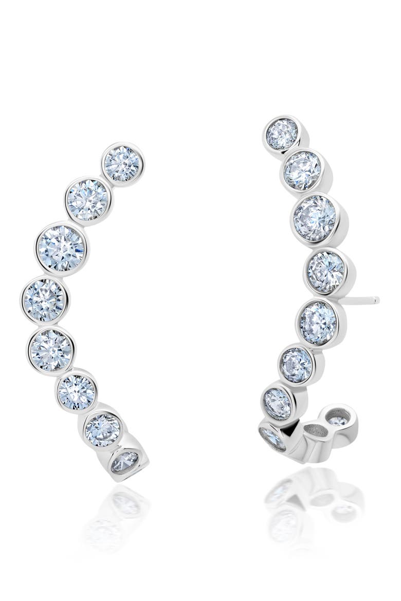 Graduated Bezel Ear Crawlers, Main, color, PLATINUM