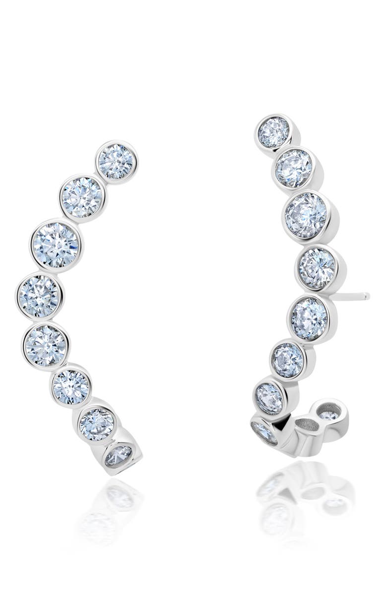 Crislu Graduated Bezel Ear Crawlers, Main, color, Platinum