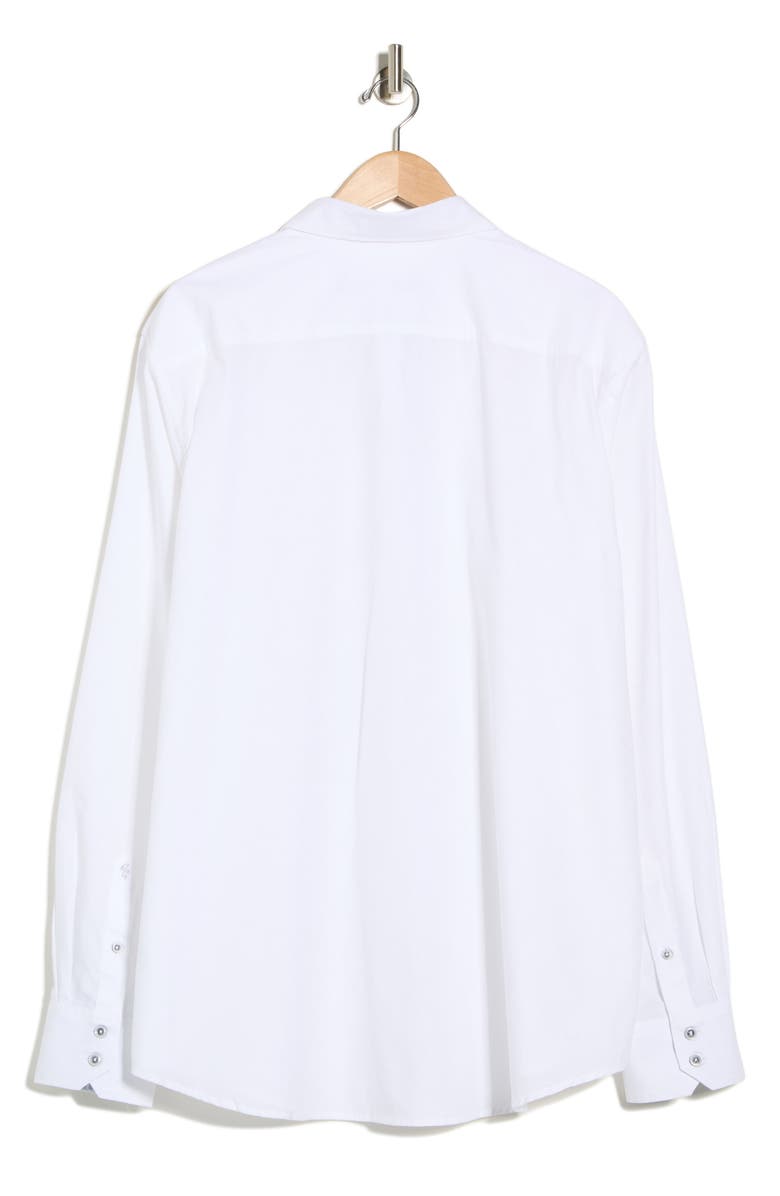 Robert Graham Solid Cotton Button-Up Shirt, Alternate, color, White