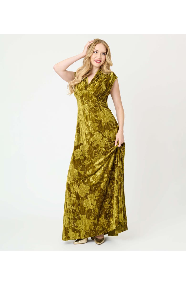 Unique Vintage Hooded Maxi Dress, Main, color, Chartreuse