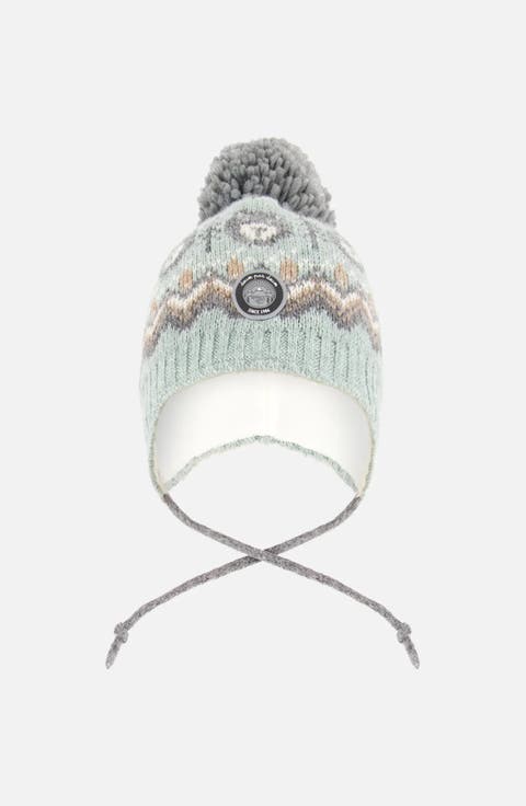 Boy Lined Peruvian Knit Pompom Hat (Baby)