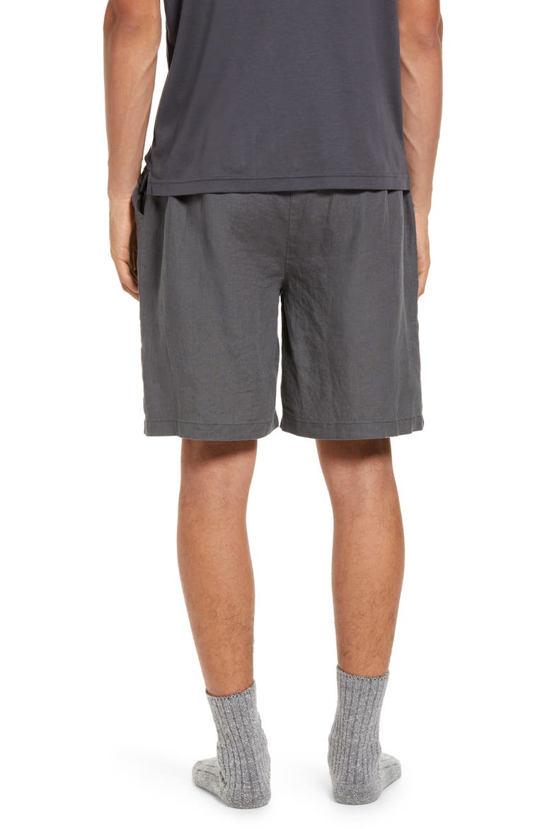 Linen Lounge Shorts, Alternate, color, COAL