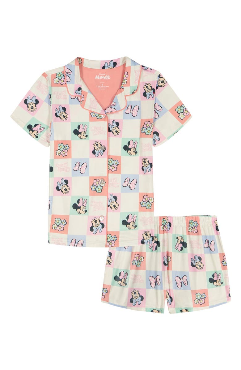 AME Disney<sup>®</sup> Minnie Mouse Milky Jersey Two-Piece Short Pajamas, Main, color, 